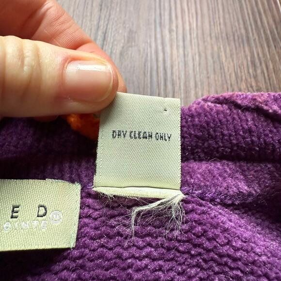 Inspired by Bellepointe Purple Knit Sweater Vest with Leaf Buttons Women’s XL - Picture 6 of 9